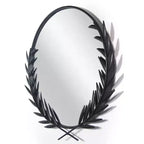 Specchio da parete 22"x21" Emperor Nero - Infinity Instruments: Cornice in ferro in stile greco, nessun montaggio richiesto
