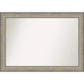 41"x29" Non-Beveled Wood Bathroom Wall Mirror Fleur Silver - Amanti Art: Modern Rectangular Design, Wall Mounted, Includes Hardware
