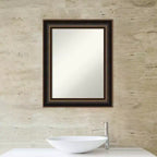 Specchio da parete Villa in legno da 24"x30", cornice in bronzo anticato, nessun assemblaggio - Amanti Art