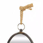 Set di 5 specchi da parete in metallo con corda, colore grigio - Olivia & May