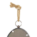 Set di 5 specchi da parete in metallo con corda, colore grigio - Olivia & May
