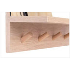 Kiera Grace 15.7" Alva Accent Mirror Shelf con 4 ganci appendiabiti: rettangolare moderno, nessun assemblaggio, cornice in legno, montaggio a parete