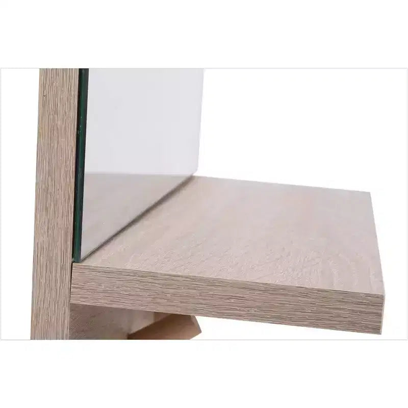 Kiera Grace 15.7" Alva Accent Mirror Shelf con 4 ganci appendiabiti: rettangolare moderno, nessun assemblaggio, cornice in legno, montaggio a parete