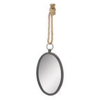 Specchio ovale grande da parete in metallo con corda, collezione Stonebriar: stile rustico, nessun assemblaggio richiesto