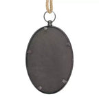 Specchio ovale grande da parete in metallo con corda, collezione Stonebriar: stile rustico, nessun assemblaggio richiesto