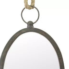 Specchio ovale grande da parete in metallo con corda, collezione Stonebriar: stile rustico, nessun assemblaggio richiesto