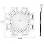 Specchio da parete rotondo simmetrico con motivo intagliato Howard Elliott Eduina 19.75"x19.75"