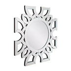 Specchio da parete rotondo simmetrico con motivo intagliato Howard Elliott Eduina 19.75"x19.75"