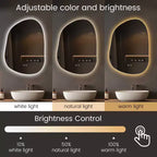 WallBeyond Specchio a LED Irregolare da 55,8 x 76,2 cm per Trucco, Trasparente