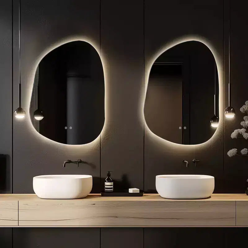 WallBeyond Specchio a LED Irregolare da 55,8 x 76,2 cm per Trucco, Trasparente