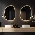 WallBeyond Specchio a LED Irregolare da 55,8 x 76,2 cm per Trucco, Trasparente