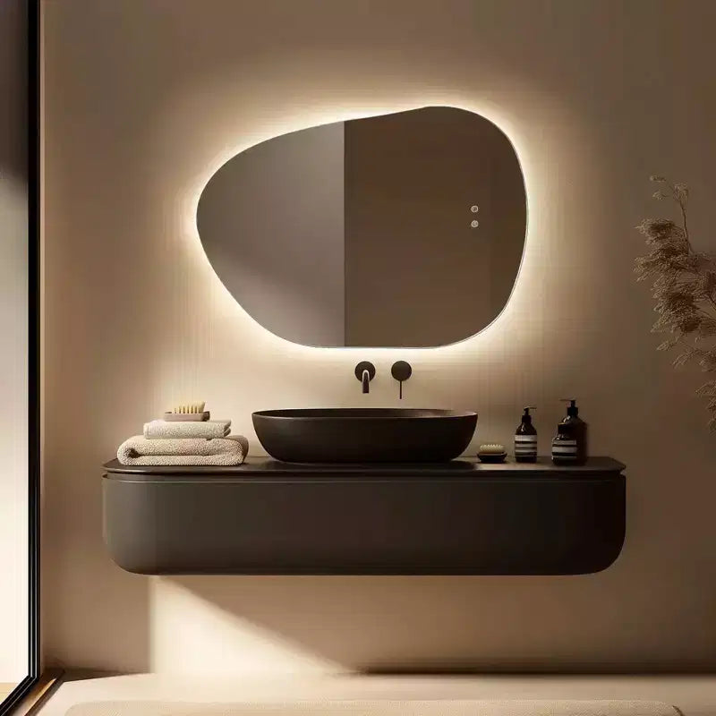 WallBeyond Specchio a LED Irregolare da 55,8 x 76,2 cm per Trucco, Trasparente