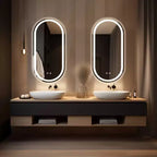 WallBeyond 15.75"x31.5" Specchio da bagno ovale a LED trasparente