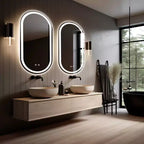 WallBeyond 15.75"x31.5" Specchio da bagno ovale a LED trasparente