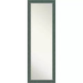 18"x52" Non-Beveled Upcycled Wood on The Door Mirror Teal/Gray - Amanti Art