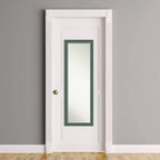 Specchio da porta in legno riciclato non bisellato 45,7x132 cm Verde acqua/Grigio - Amanti Art