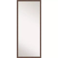 Amanti Art 27"x63" Non-Beveled Full Length Floor Leaner Mirror: Rustic Brown, Wood Frame, Wall Mount Option