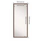 Specchio da terra Amanti Art 27"x63" non smussato: marrone rustico, cornice in legno, opzione montaggio a parete
