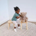 Humble Crew Set 2 Sgabelli per Bambini Legno Naturale: SL143, Design a Grana di Legno, Sedie Senza Braccioli, Pulizia a Macchia, Garanzia di 90 Giorni