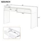 Consolle moderna da 140 cm, mobile credenza con 2 cassetti, superficie liscia e arrotondata, lucida, per soggiorno, sala da pranzo, ingresso