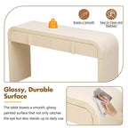 Consolle moderna da 140 cm, mobile credenza con 2 cassetti, superficie liscia e arrotondata, lucida, per soggiorno, sala da pranzo, ingresso