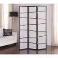 Roundhill Furniture 3-Panel Screen Room Divider, Black