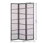 Divisorio per Ambienti a 3 Pannelli Roundhill Furniture, Nero