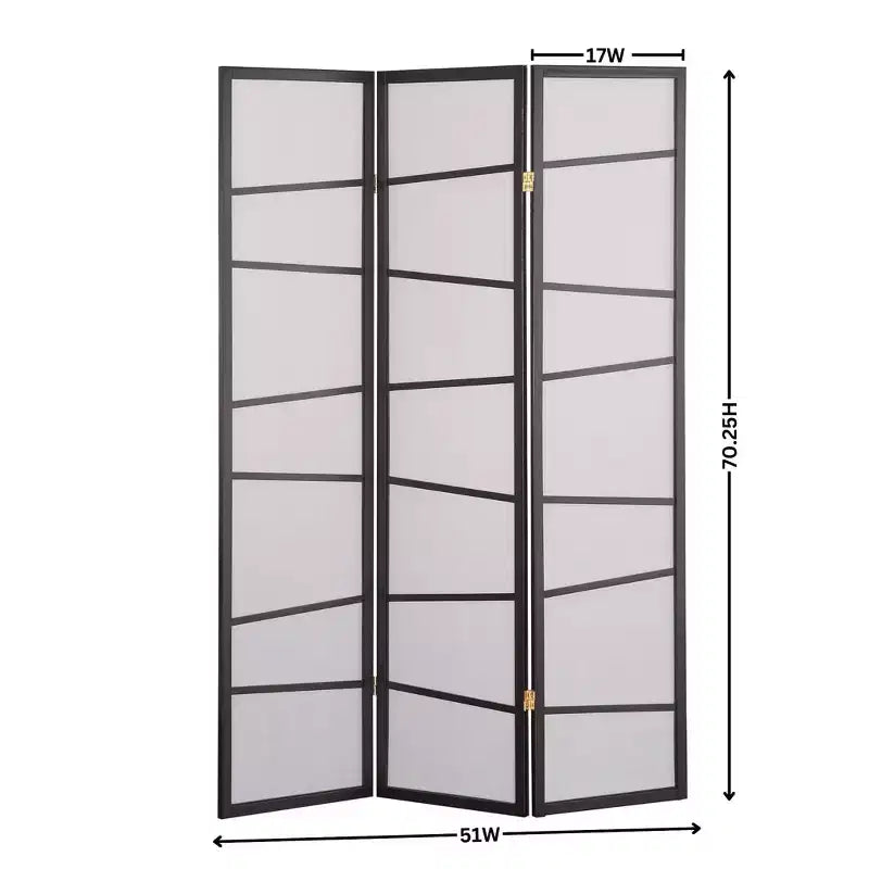 Divisorio per Ambienti a 3 Pannelli Roundhill Furniture, Nero