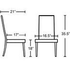 Sedie Parson con imbottitura in similpelle e legno massello Roundhill Urban Style, nero, set da 2