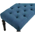 Panca da pranzo imbottita Leviton con gambe tornite, blu