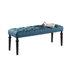 Panca da pranzo imbottita Leviton con gambe tornite, blu