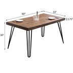 Set da pranzo Amisos da 7 pezzi, tavolo da pranzo Hairpin con 6 sedie, 3 opzioni di colore