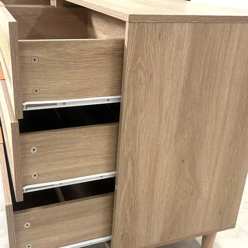 Comodino in Rattan a 6 Cassetti per Camera da Letto, Cassettiera, Comodino per Armadio, Organizzatore di Archiviazione per Ingresso Soggiorno Camera da Letto