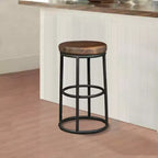 Christopher Knight Home Aurora Sgabello da bancone classico da interni in legno e metallo 24" con poggiapiedi, marrone/nero