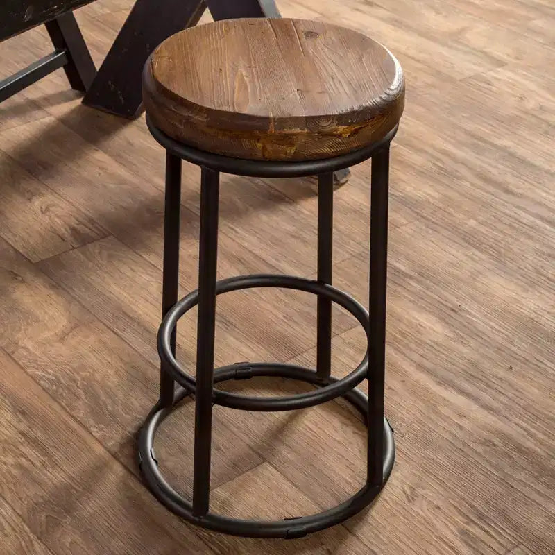 Christopher Knight Home Aurora Sgabello da bancone classico da interni in legno e metallo 24" con poggiapiedi, marrone/nero