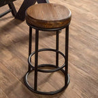Christopher Knight Home Aurora Sgabello da bancone classico da interni in legno e metallo 24" con poggiapiedi, marrone/nero