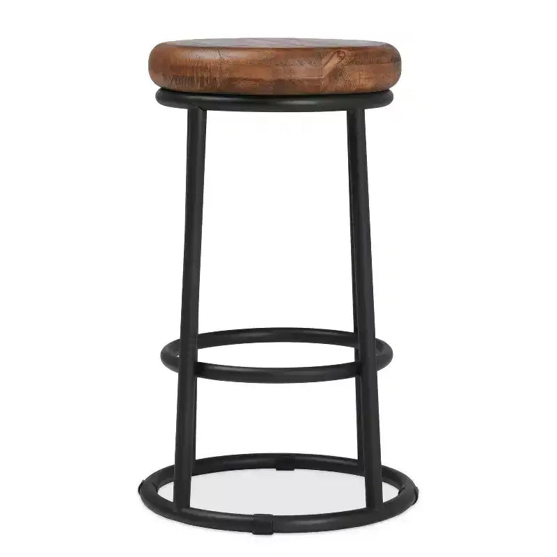 Christopher Knight Home Aurora Sgabello da bancone classico da interni in legno e metallo 24" con poggiapiedi, marrone/nero