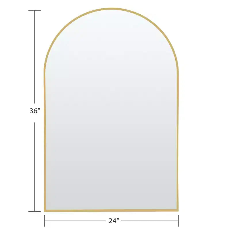 Dovelina 36A x 24L Specchio da parete moderno ad arco per bagno, specchio da trucco con cornice in metallo, specchio decorativo reclinabile