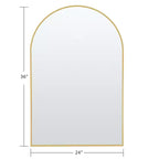 Dovelina 36A x 24L Specchio da parete moderno ad arco per bagno, specchio da trucco con cornice in metallo, specchio decorativo reclinabile