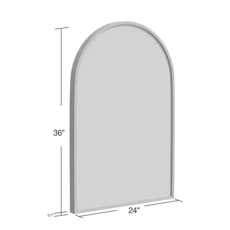 Dovelina 36A x 24L Specchio da parete moderno ad arco per bagno, specchio da trucco con cornice in metallo, specchio decorativo reclinabile