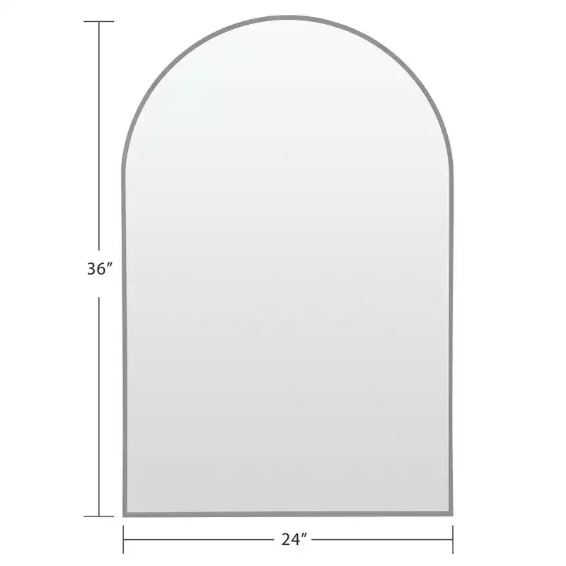 Dovelina 36A x 24L Specchio da parete moderno ad arco per bagno, specchio da trucco con cornice in metallo, specchio decorativo reclinabile