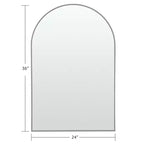 Dovelina 36A x 24L Specchio da parete moderno ad arco per bagno, specchio da trucco con cornice in metallo, specchio decorativo reclinabile