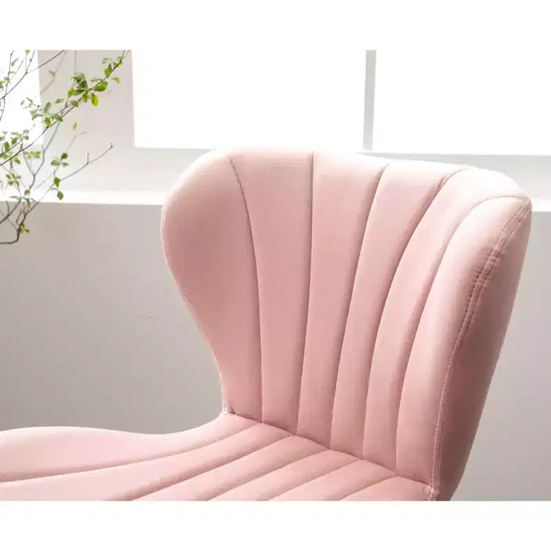Sgabelli da Bar Girevoli Regolabili Imbottiti Ellston Rosa, Set da 2