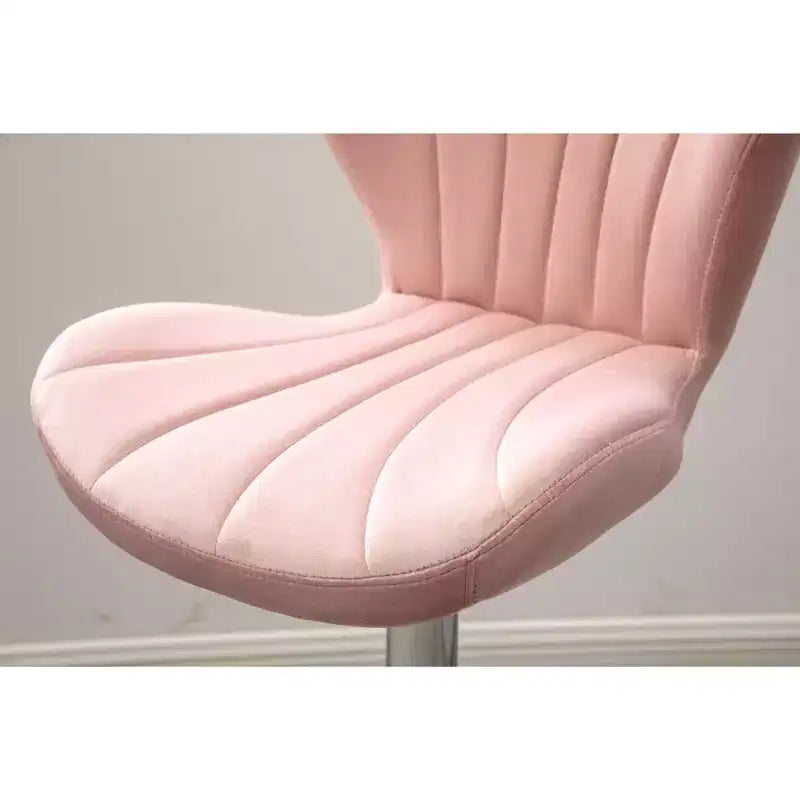 Sgabelli da Bar Girevoli Regolabili Imbottiti Ellston Rosa, Set da 2