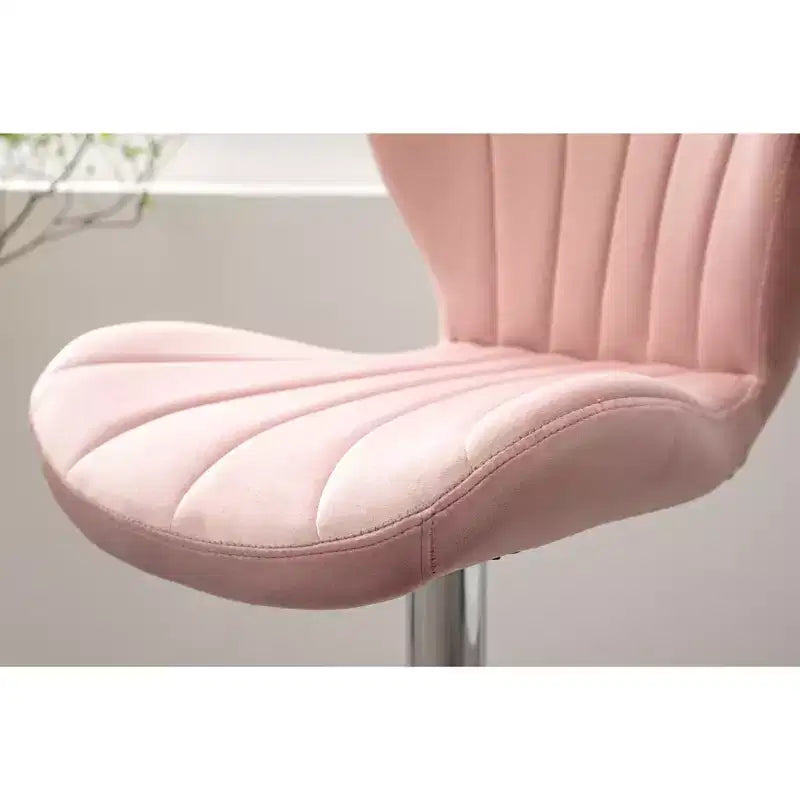 Sgabelli da Bar Girevoli Regolabili Imbottiti Ellston Rosa, Set da 2