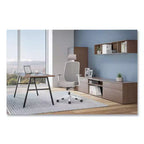 Sedia da lavoro HON Altern con schienale in rete, altezza sedile da 17,95 a 21,1, sedile grigio, schienale grigio/bianco, base bianca