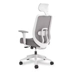 Sedia da lavoro HON Altern con schienale in rete, altezza sedile da 17,95 a 21,1, sedile grigio, schienale grigio/bianco, base bianca