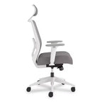 Sedia da lavoro HON Altern con schienale in rete, altezza sedile da 17,95 a 21,1, sedile grigio, schienale grigio/bianco, base bianca