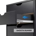 Cassettiera a 5 cassetti, mobile contenitore in legno con ruote