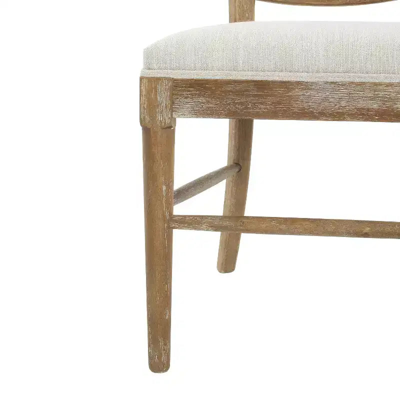 GDFStudio Wreecy Sedia da pranzo imbottita in legno di caucciù con schienale in rattan e poggiapiedi, marrone chiaro
